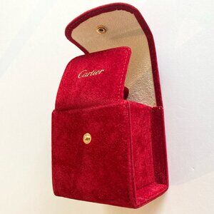 CARTIER WATCH BRACELET RED TRAVEL STORAGE CASE WITH PILLOW NEW